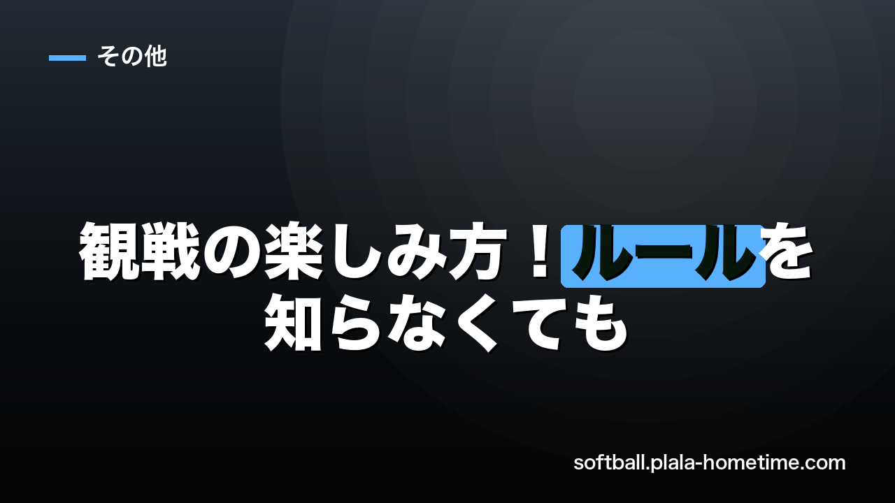 ソフトボール観戦の楽しみ方！ルールを知らなくても楽しめる初心者ガイド - ソフトボール解説イラスト